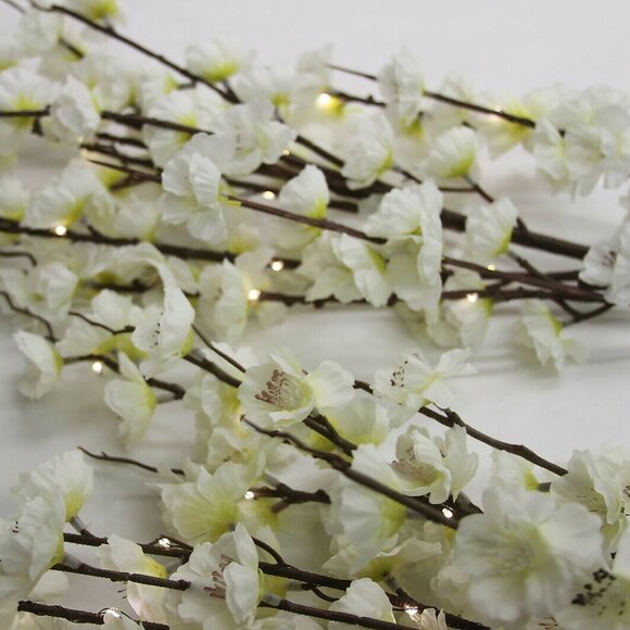 Bethlehem Lights Illuminated Decorative Branches Ivory Blossom Spring - Set of 2 - Picture 9 of 10